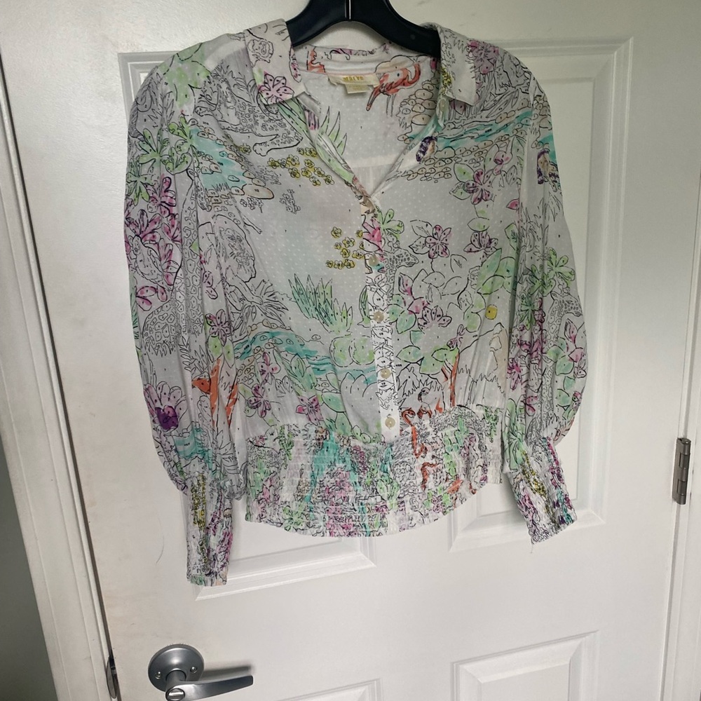 maeve anthropology dress shirt waist length size xs